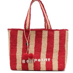 Bonpoint Vibrant Red and Cream Tote